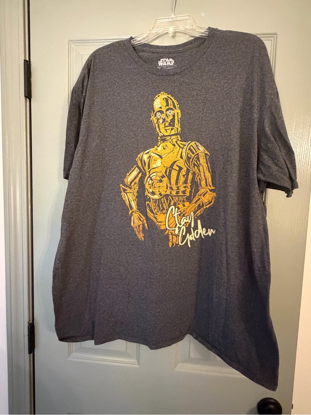 Star Wars C-3PO Graphic Tee - Gray & Gold Print